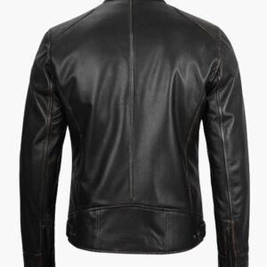 Black Biker Leather Jacket In Florida