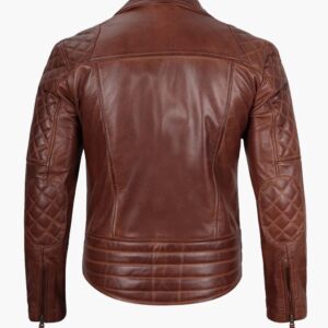 Brown Asymmetrical Biker Leather Jacket