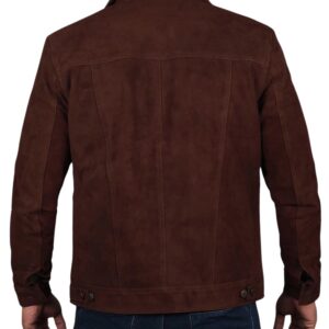 Dark Brown Suede Trucker Jackets