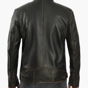 Dodge Mens Biker Leather Jacket