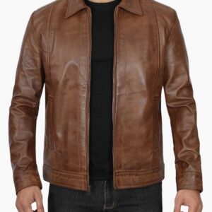 Jose Brown Leather Jacket In USA