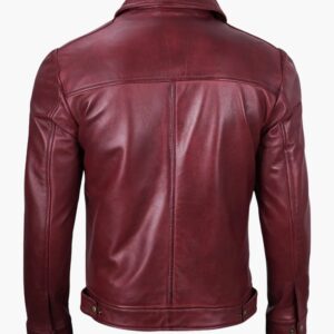 Jose Maroon Leather Jacket In USA