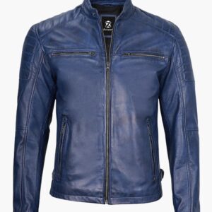 Men Blue Leather Jackets In Florida