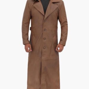 Men Real Leather Long Coat In Florida