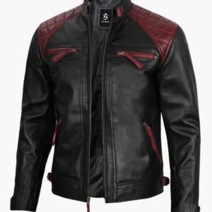 Mens Black Leather Long Coat In Florida