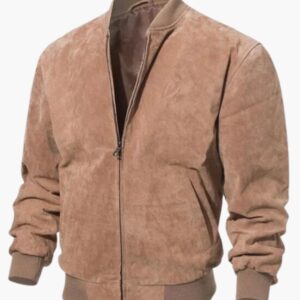 Men's Camel Brown Suede Leather Jacket