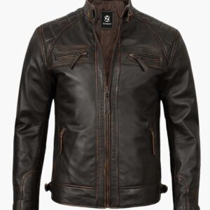 Mens Ruboff Trucker Leather Jackets