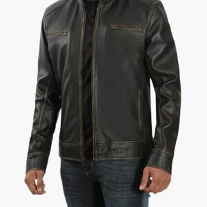 Raboff Dodge Biker Leather Jacket In Florida