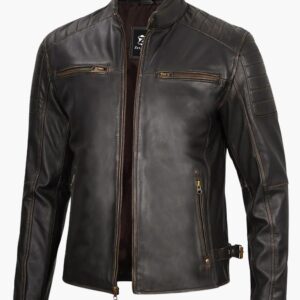 Raboff Real Cafe Racer Leather Jacket