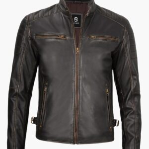 Real Cafe Racer Leather Jacket In Florida