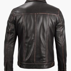 Ruboff Brown Trucker Leather Jacket