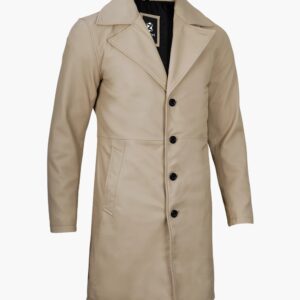Santiago Beige Real Leather Car Coat (2)