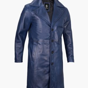 Santiago Blue Leather Car Coat
