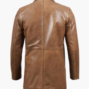 Santiago Leather Light Brown Car Coat
