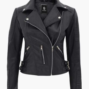 Women's Bari Black Leather Jacket