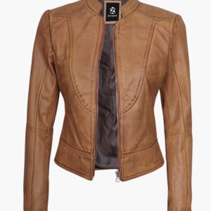 Women's Camel Brown Amy Leather Jacket