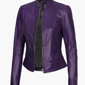 Women's Purple Amy Leather Jacket